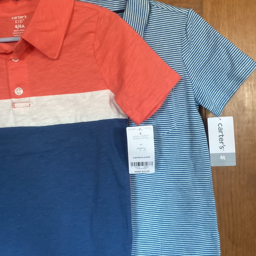NWT Carter’s 4t/4 polo shirts - Picture 6 of 7